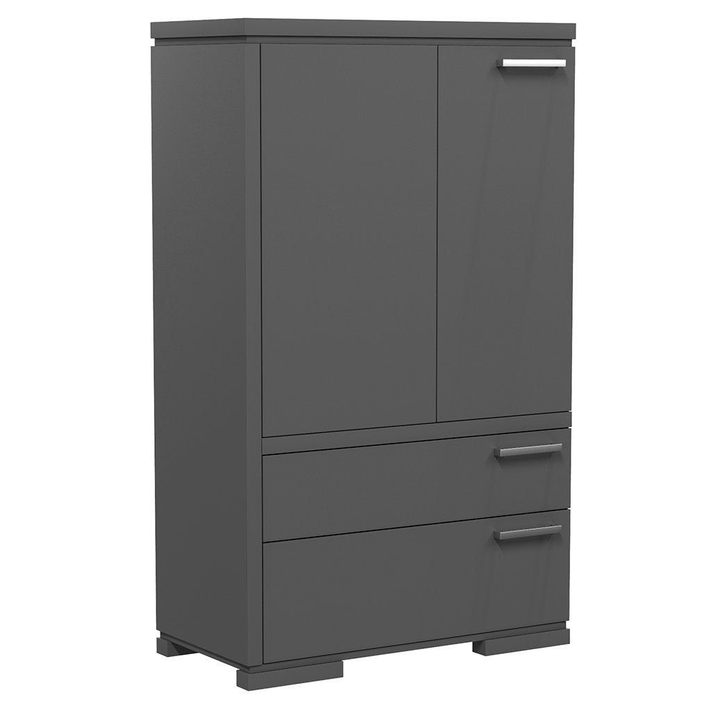 Wardrobe - 2 drawers and 2 doors - Joe - Dark Gray