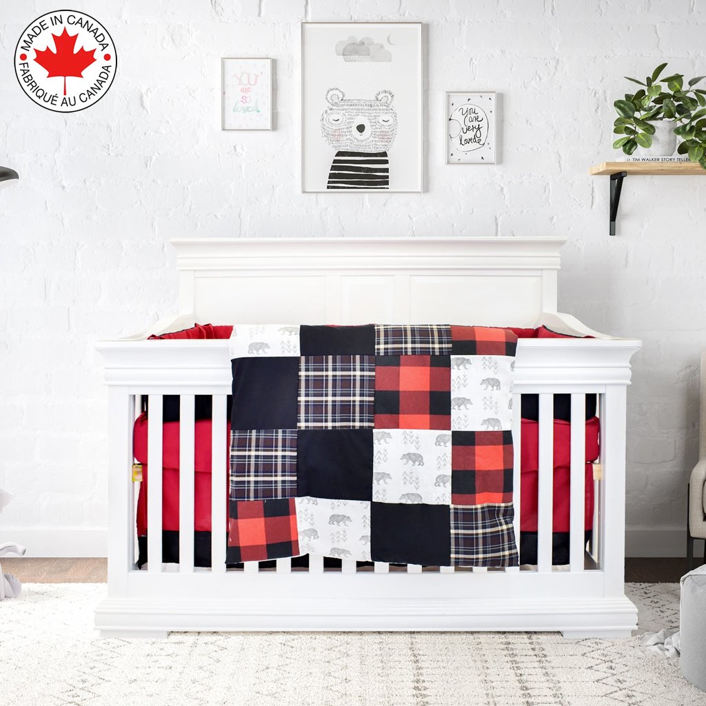 Buffalo plaid baby bedding sale