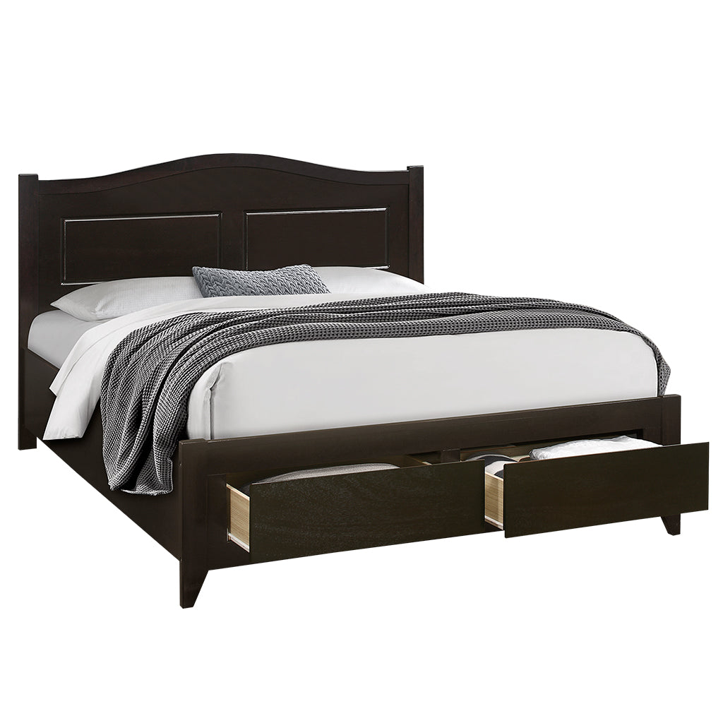 Bebelelo Espresso Double Platform Bed with Storage Drawers for Room Decor