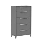 Moderna 5 drawer chest office storage organization, dark grey