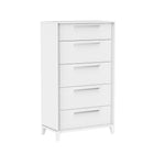 Moderna 5 drawer chest office storage organization, white