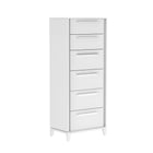 Moderna 6 drawer chest storage organization for office home decor, white