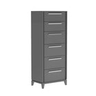 Moderna 6 drawer chest storage organization for office home decor, dark grey