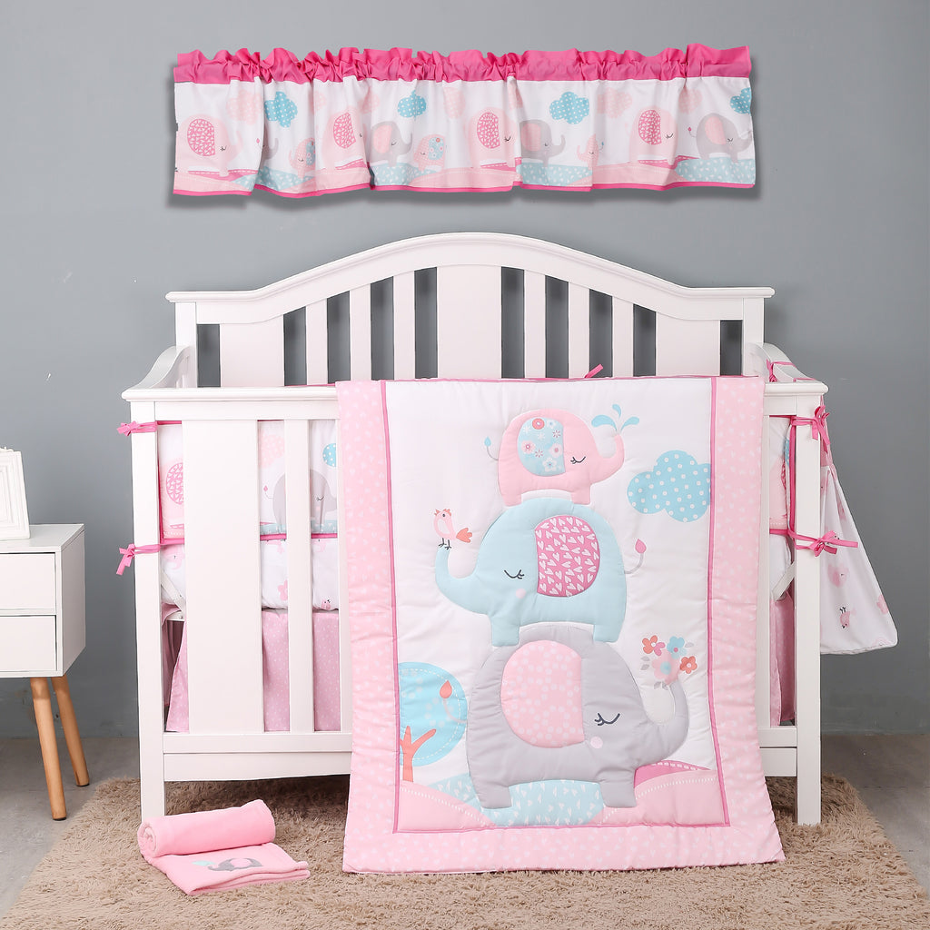 3 elephant crib bedding set 