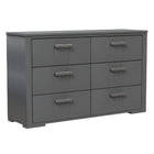 karlstad 6-drawer double dresser organization for home decor, dark grey