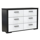 karlstad 6-drawer double dresser organization for home decor, java & white