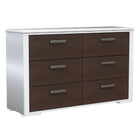 karlstad 6-drawer double dresser organization for home decor, white & walnut