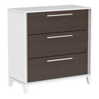 Moderna 3 drawer chest office storage organization, white & walnut