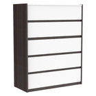 Farona 5 drawer chest storage for nursery bedroom, wood burn & white