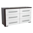 joanna 6-drawer small double dresser organization for home decoration, java & white