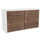 joanna 6-drawer small double dresser organization for home decoration, white & walnut