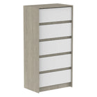 Boobeyeh Alex 5 Drawer Chest White Grey – Kids & Baby Dresser Canada