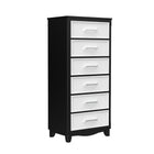 6 drawer chest storage organization for office home decor, java & white