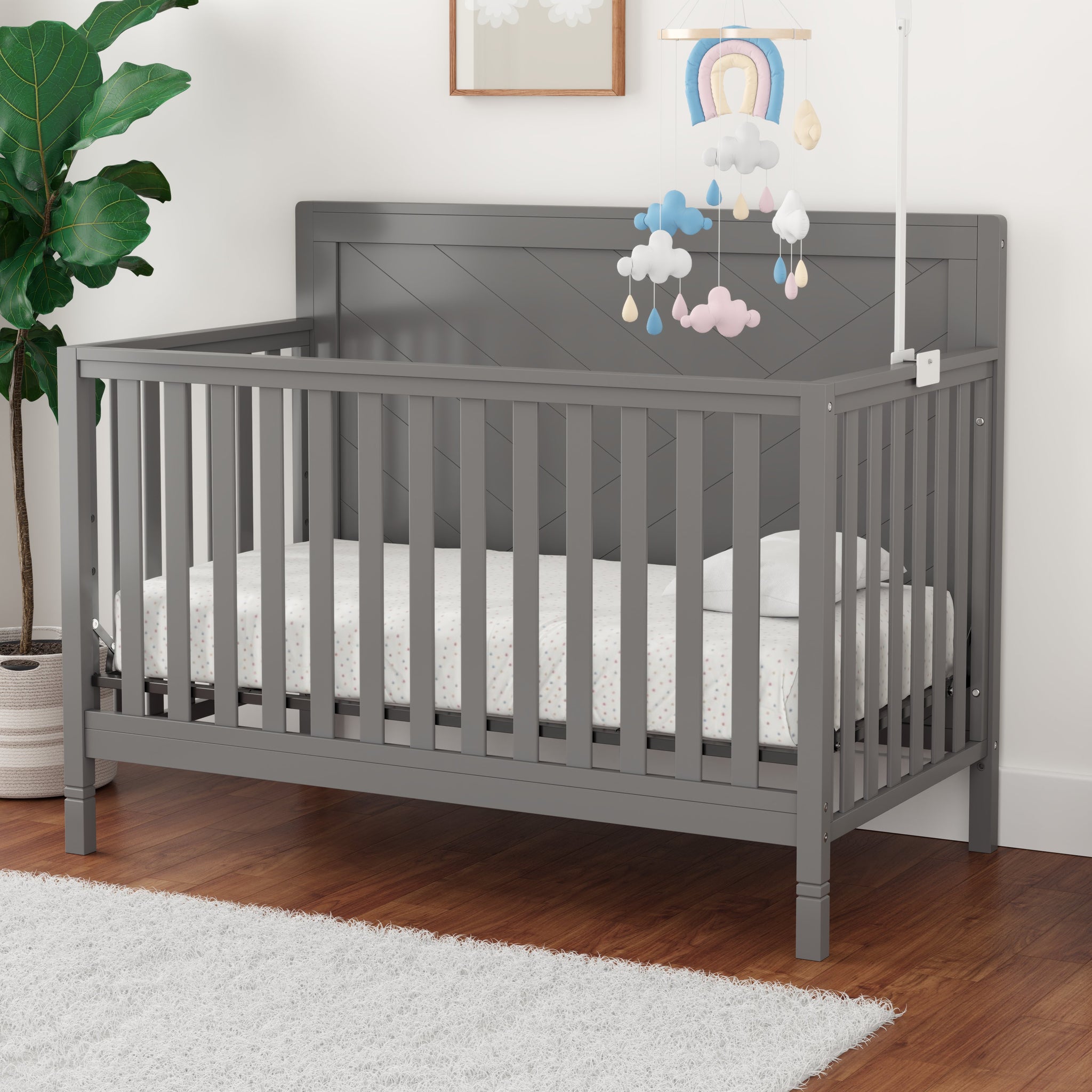 Moderna Convertible Crib Dark Grey