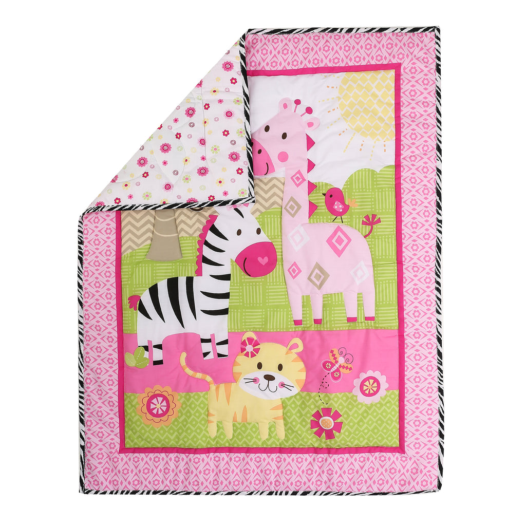 Boobeyeh4-pieceanimalnurserycribbeddingset13