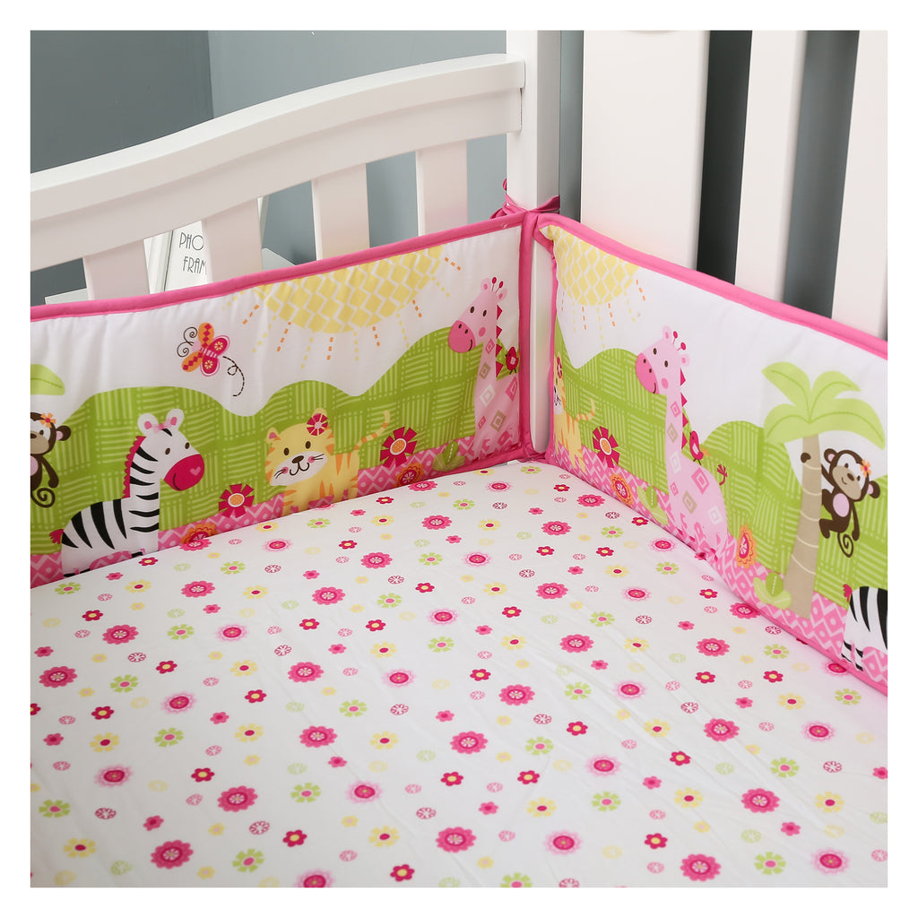 Boobeyeh4-pieceanimalnurserycribbeddingset5