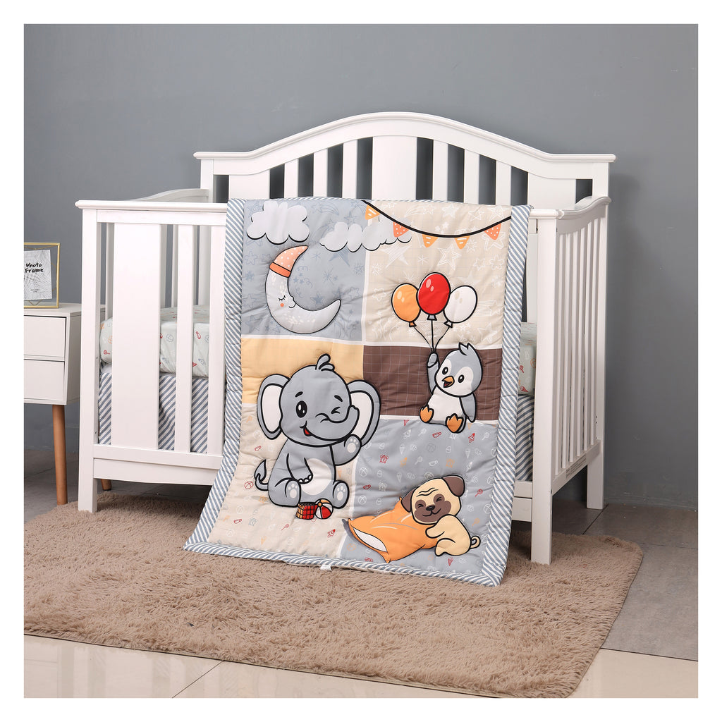 Boobeyeh5-Pieceelephantnurserycribbeddingset13