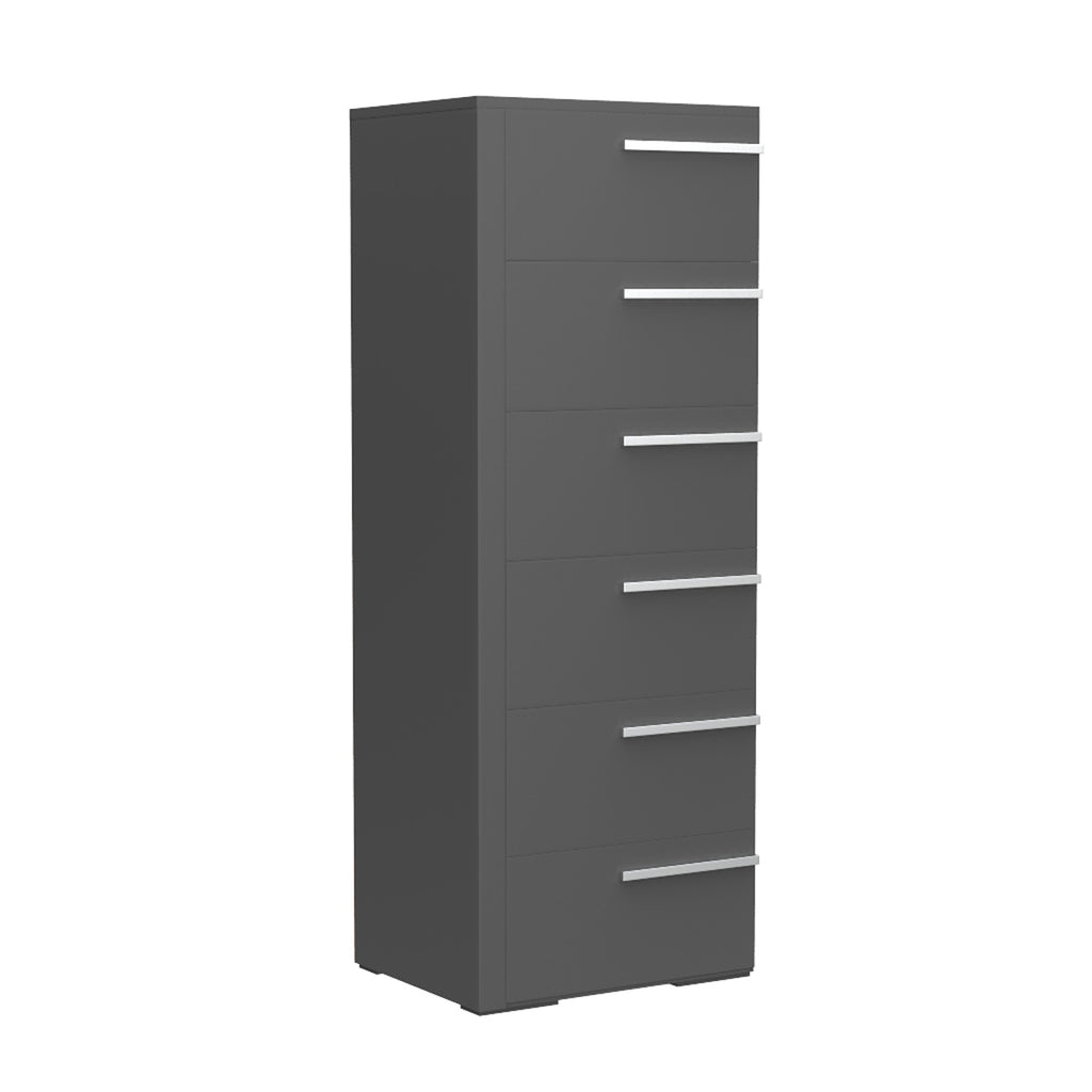 Gabriella 6 drawer chest storage for nursery bedroom, dark grey