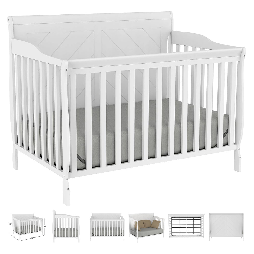 Lauren convertible crib, white
