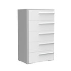 Gabriella 5 drawer chest storage for nursery bedroom, light grey & white