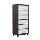 6 drawer chest storage organization for office home decor, white & wood barn