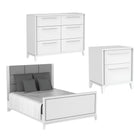Queen bed, 2 drawer chest, and 6 drawer double chest
