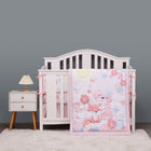 Fox-themed crib bedding set, floral design boobeyeh