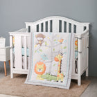 Boobeyeh 5-piece jungle bedding set for babies, lion, giraffe, monkey
