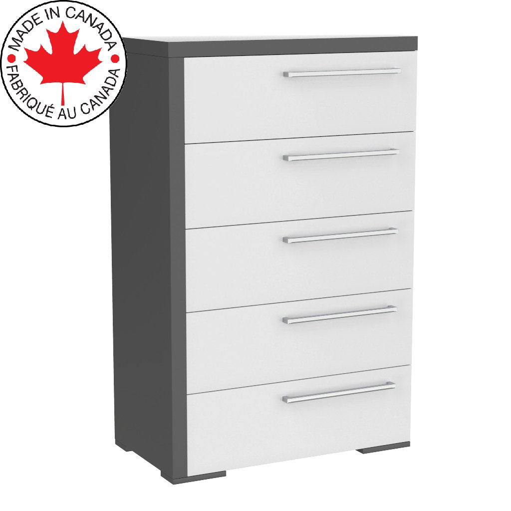 Office drawer 5 - Alpine - Dark gray and white
