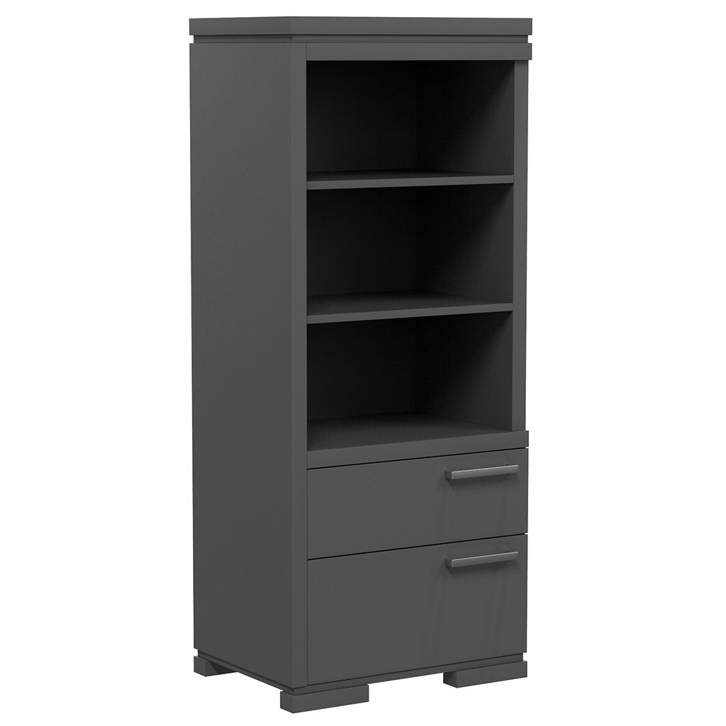 Bibiliothèque - 2 drawers and 3 Floors - Joe - Dark Gray