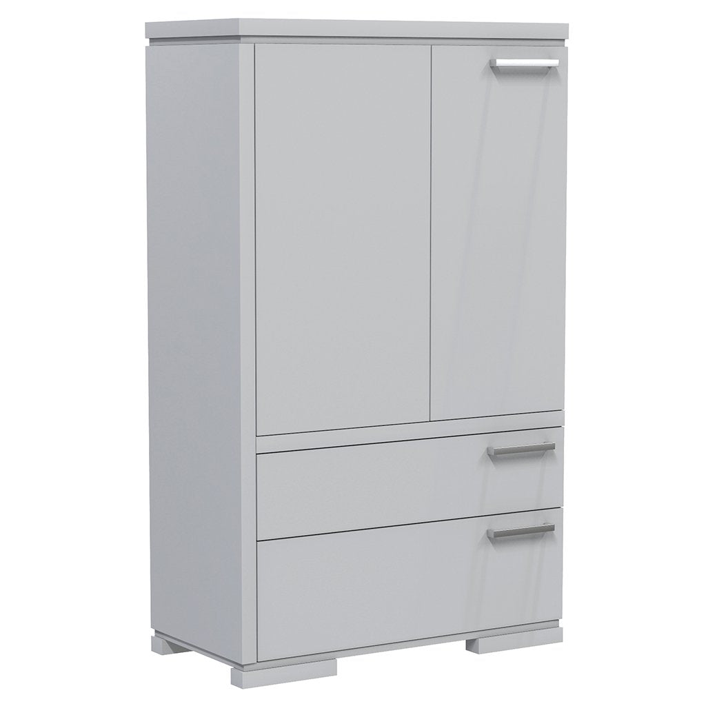 Wardrobe - 2 drawers and 2 doors - Joe - Light Gray