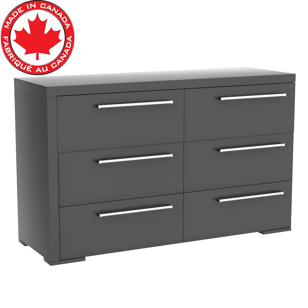 double dresser drawer 6 - Alpine - Dark Gray