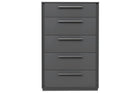 Anson 5 Drawer Desk, Dark Grey - rouge