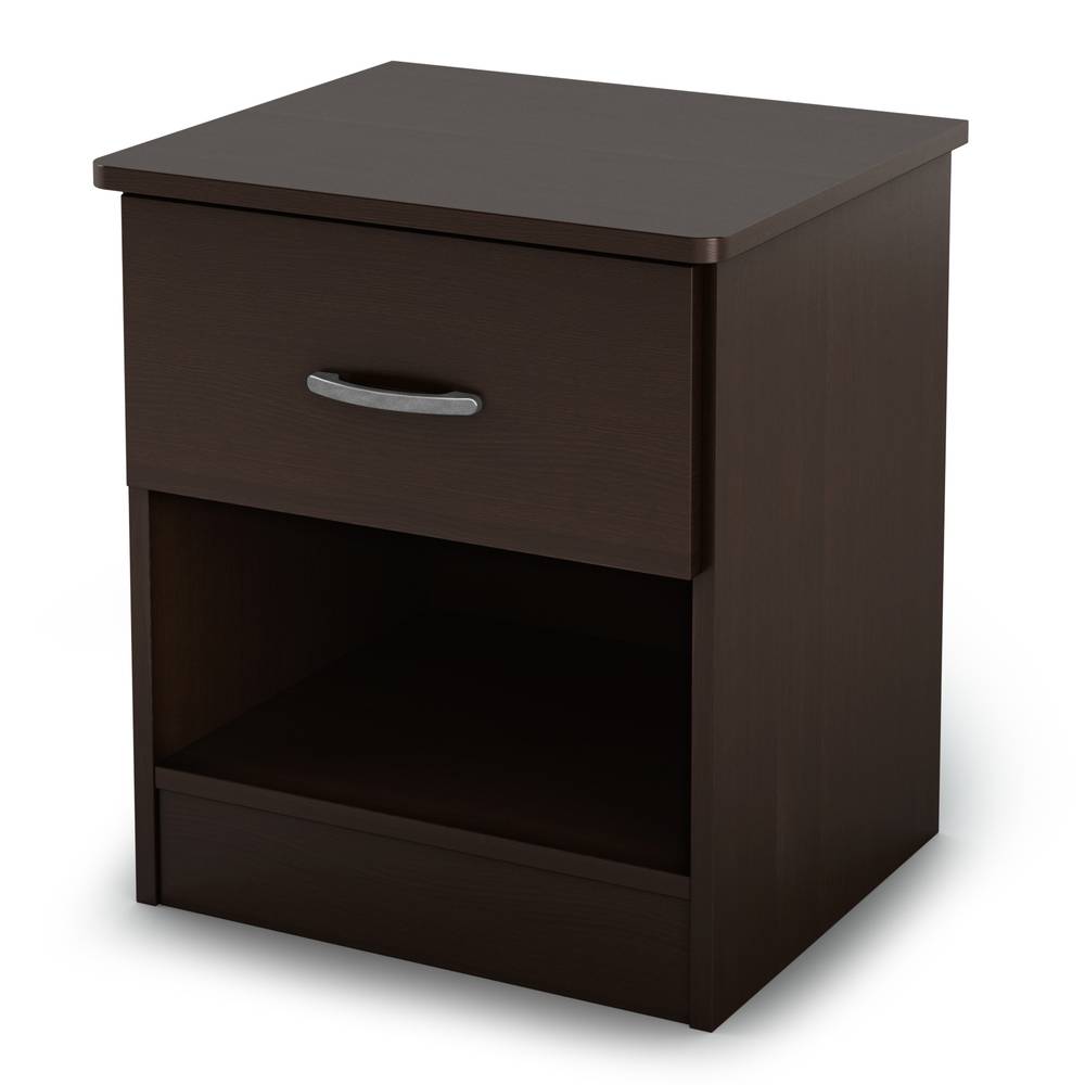 Bedside table 1 drawer - Clark - Chocolate