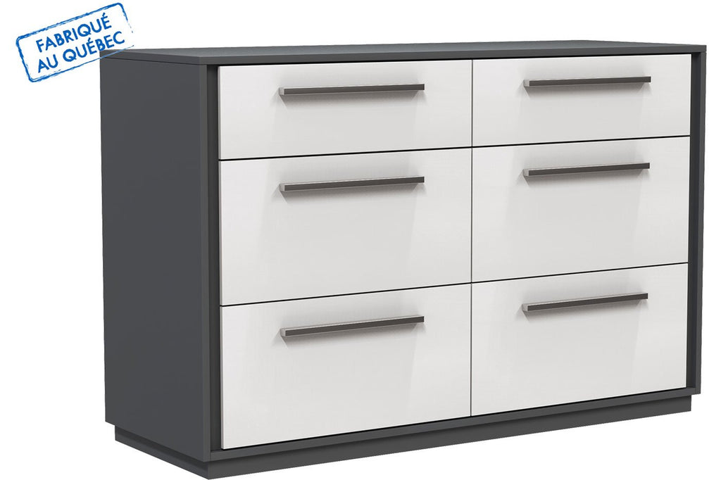 OFFICE DRAWER DOUBLE 6 ANSON - GRAY AND WHITE