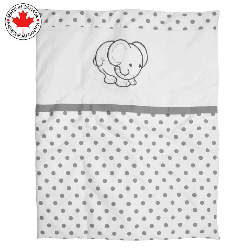 Bebelelo - Bedding 5 pieces gray and white baby with a pattern Ã©lÃ©phant- # 516