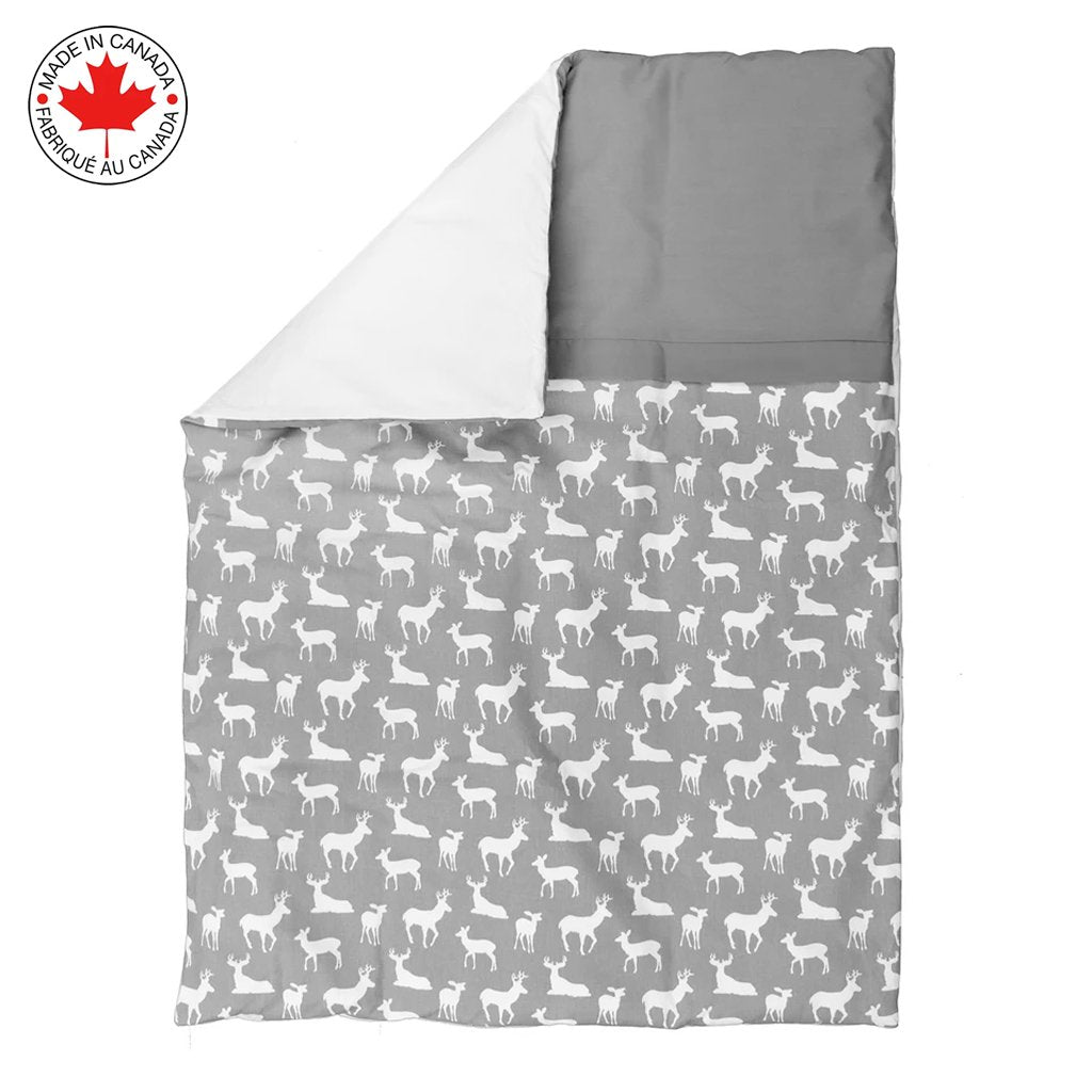 Bebelelo- Bedding 7 pcs gray and white baby with a pattern of deer # 400