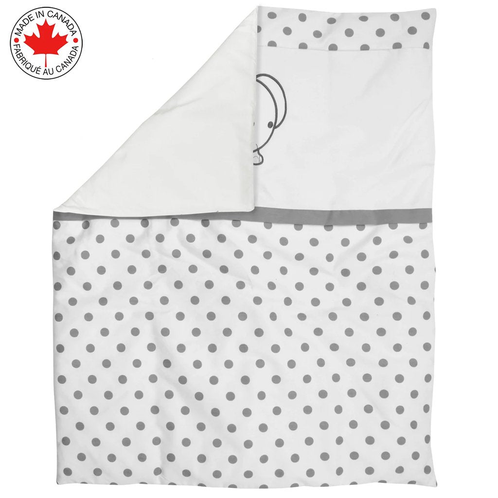 Bebelelo - Bedding 5 pieces gray and white baby with a pattern Ã©lÃ©phant- # 516
