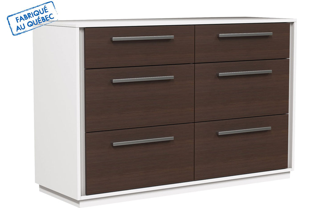 OFFICE DRAWER DOUBLE 6 ANSON - WOOD WALNUT AND WHITE