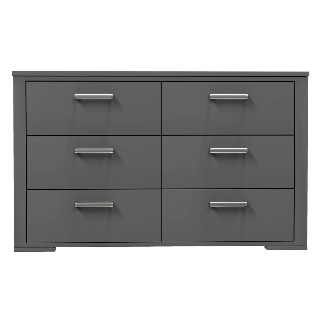 karlstad 6-drawer double dresser organization for home decor, dark grey