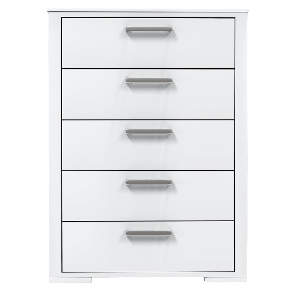 karlstad 5 drawer chest office storage organization, white