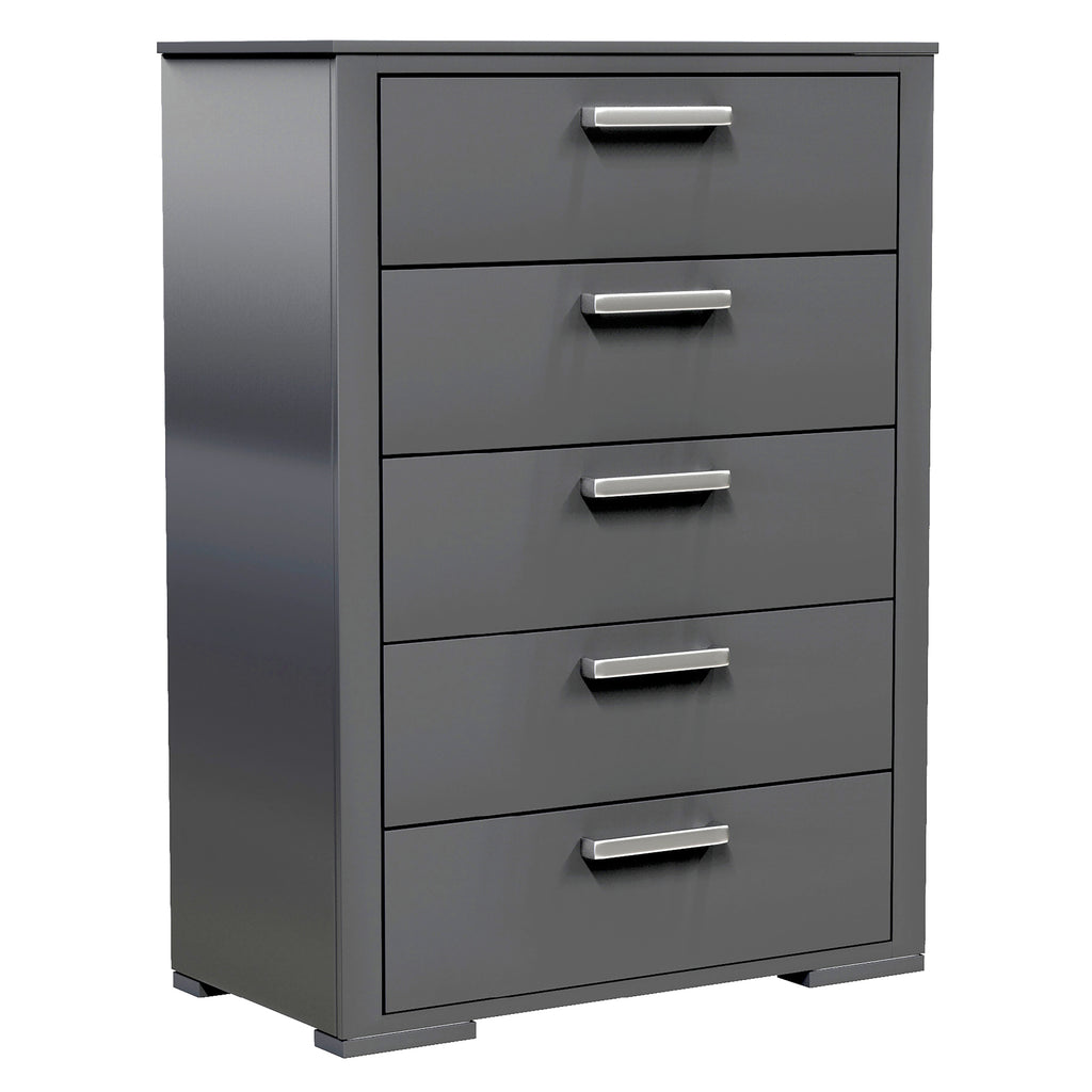 karlstad 5 drawer chest office storage organization, dark grey