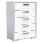 karlstad 5 drawer chest office storage organization, grey & white