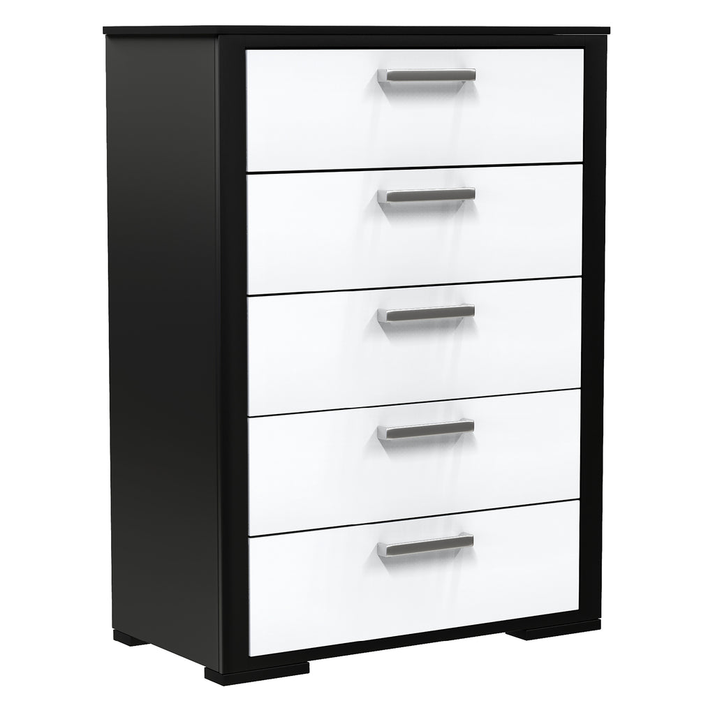 karlstad 5 drawer chest office storage organization, java & white