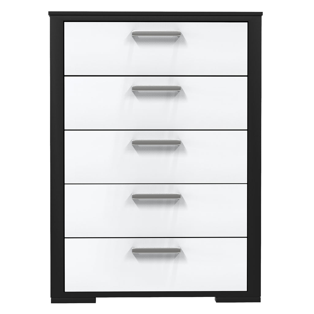 karlstad 5 drawer chest office storage organization, java & white