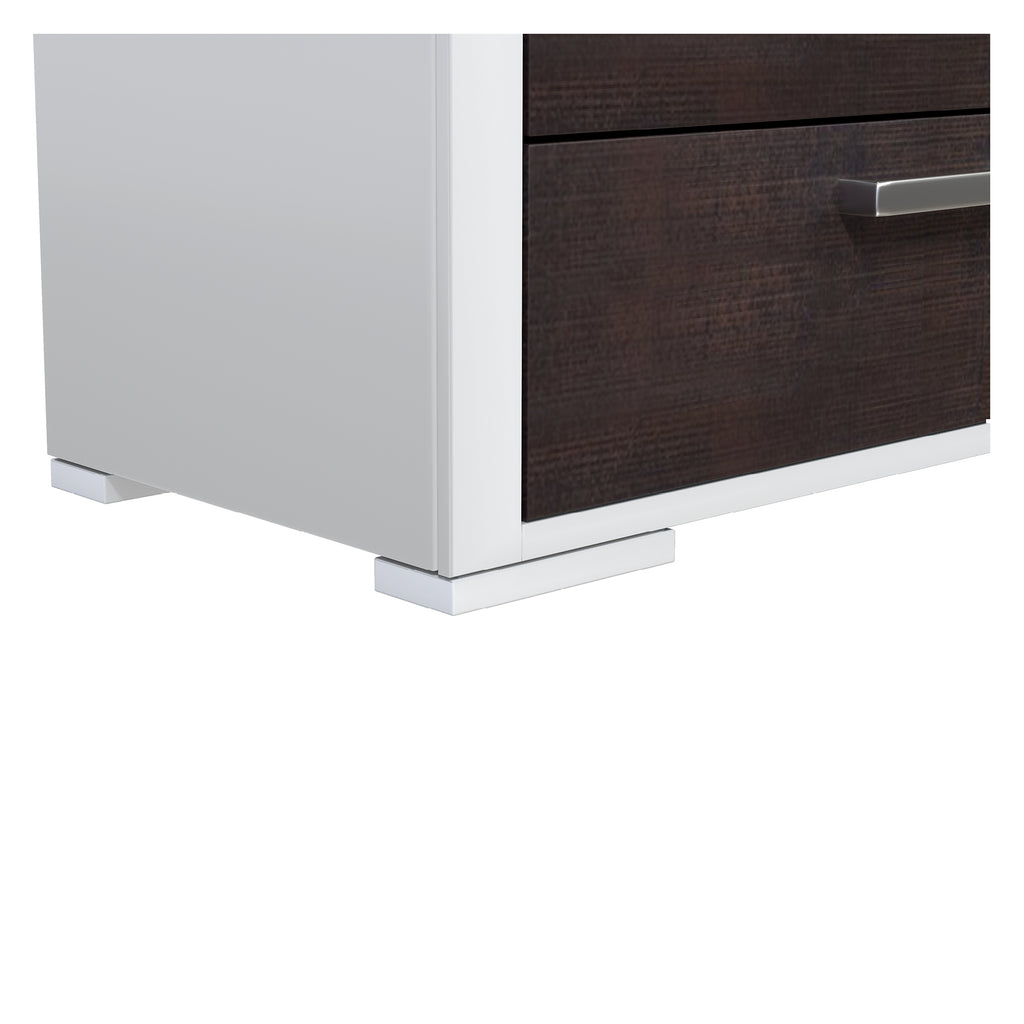 karlstad 5 drawer chest office storage organization, white & walnut