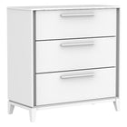 Moderna 3 drawer chest office storage organization, white