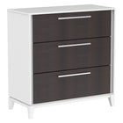 Moderna 3 drawer chest office storage organization, white & wood burn