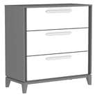Moderna 3 drawer chest office storage organization, dark grey & white