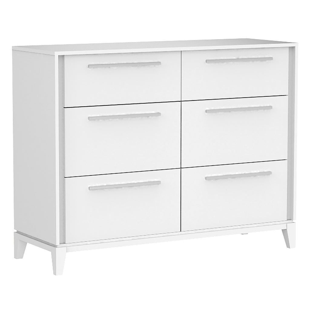 Bebelelo 6 Drawers Small Double Chest Office Storage Organization, White